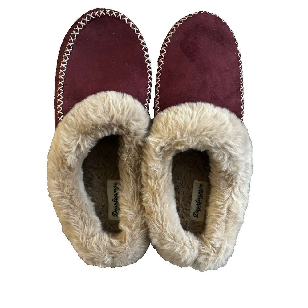 New Dearfoams Cozy Clog Slippers Women Large Size 9-10 Berry slip Ons